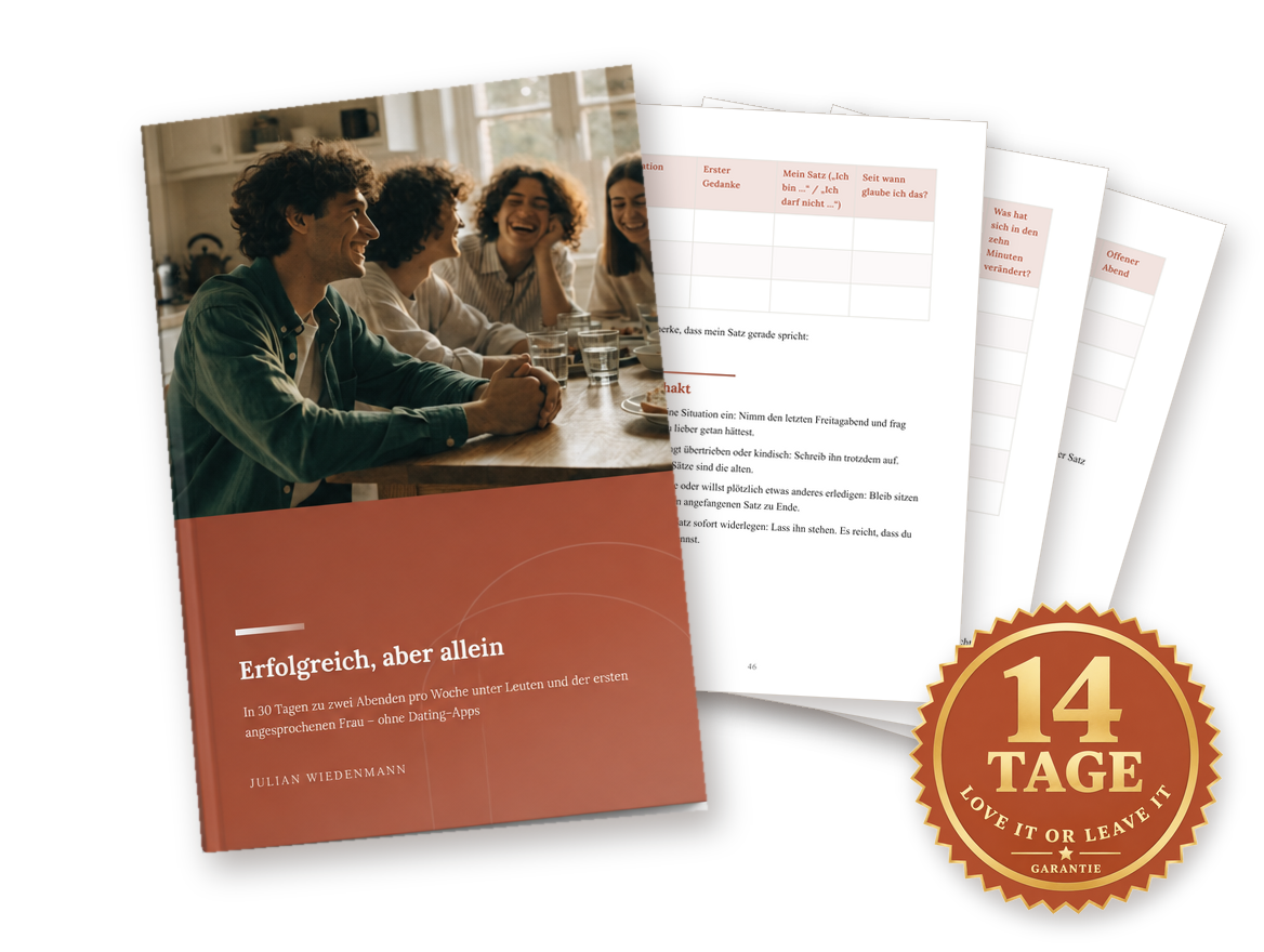 Das Buch Erfolgreich, aber allein mit den drei Arbeitsblättern und dem Siegel der 14-Tage-Garantie
